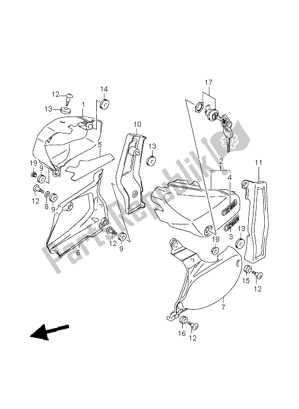 Tutte le parti per il Copertura Del Telaio del Suzuki VL 800C Volusia 2006