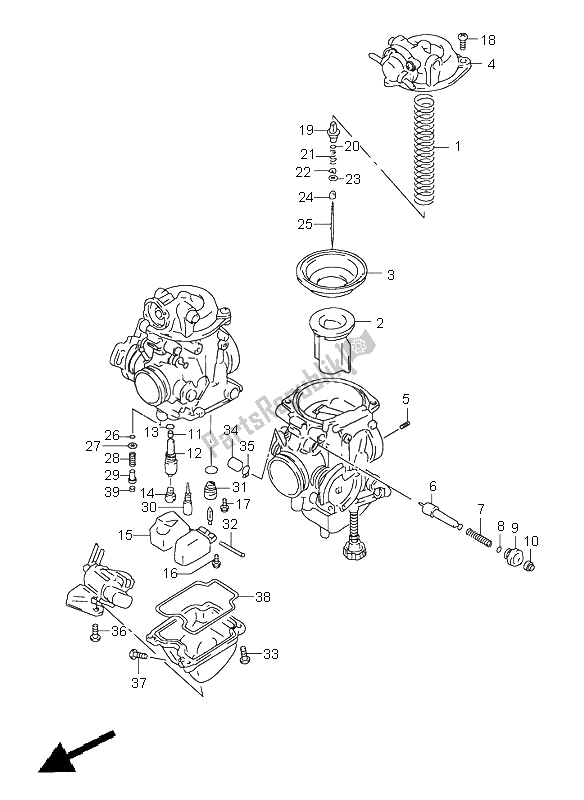 Todas las partes para Carburador de Suzuki XF 650 Freewind 1998