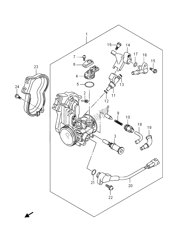 Alle onderdelen voor de Gasklephuis van de Suzuki RMX 450Z 2014