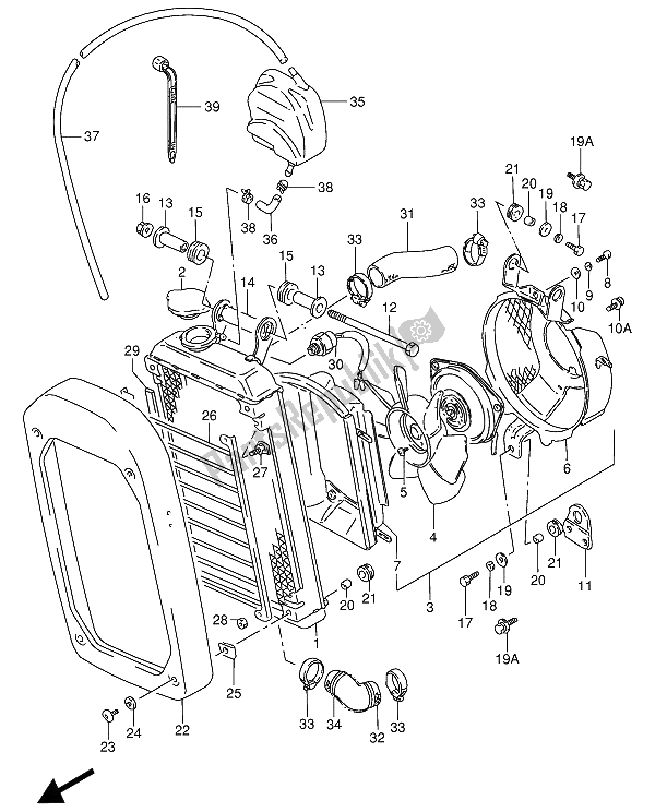 Alle onderdelen voor de Radiator van de Suzuki VS 800 GL Intruder 1992