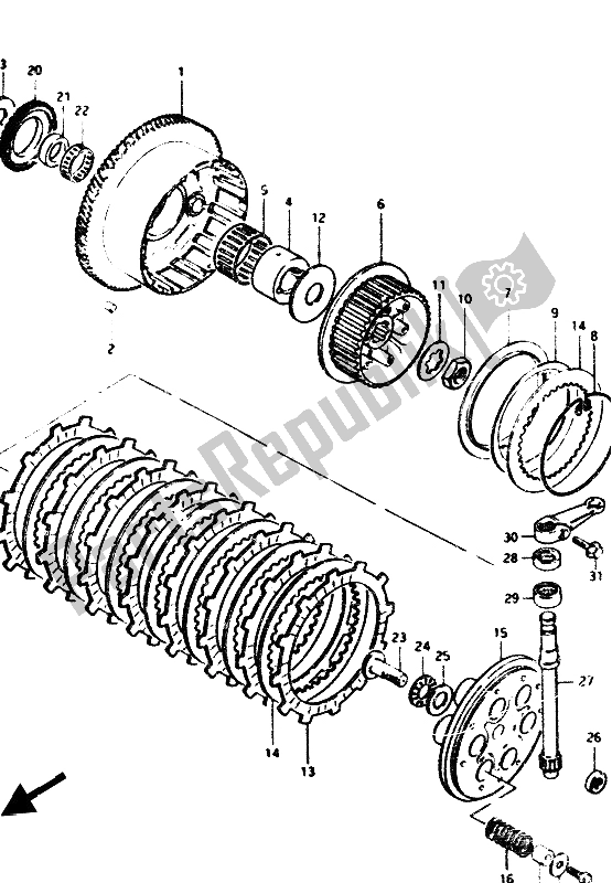 Todas las partes para Embrague de Suzuki GS 1100G 1986