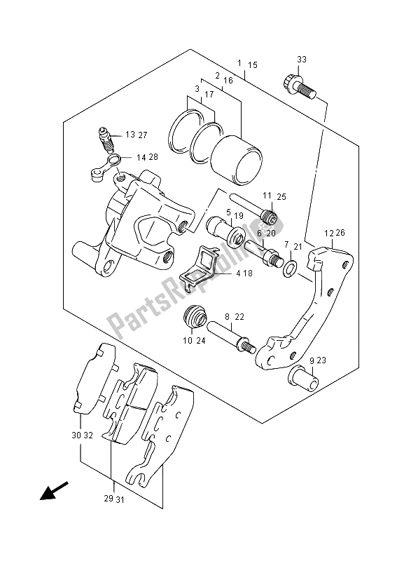 Toutes les pièces pour le étrier Avant du Suzuki LT A 750 XZ Kingquad AXI 4X4 2015