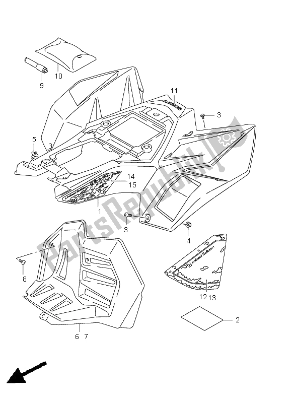 Todas las partes para Guardabarros Trasero (lt-r450z) de Suzuki LT R 450Z Quadracer 2011