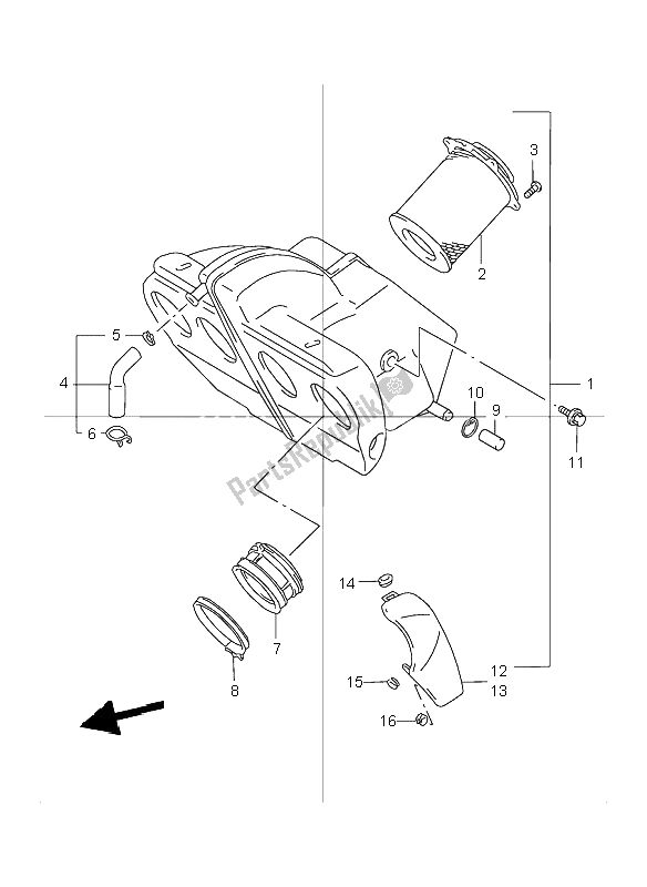 Alle onderdelen voor de Luchtfilter van de Suzuki GSX 1200 Inazuma 2000