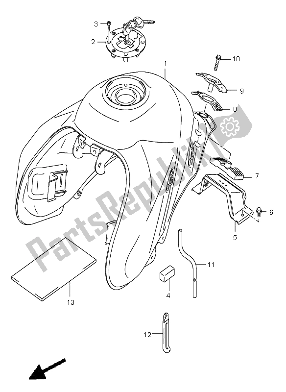 Toutes les pièces pour le Réservoir D'essence du Suzuki DL 1000 V Strom 2002