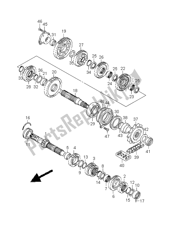 Toutes les pièces pour le Transmission du Suzuki GSX R 750 2008