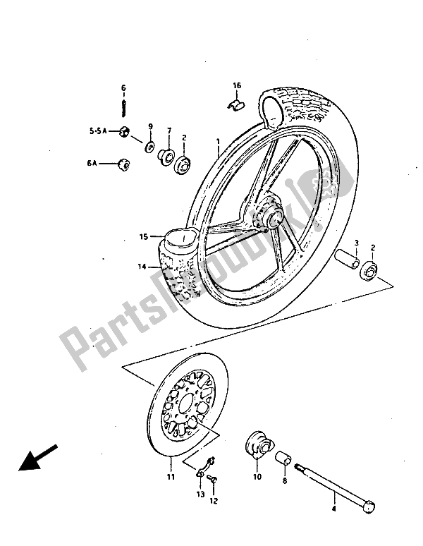 Tutte le parti per il Ruota Anteriore del Suzuki GS 450 ES 1987