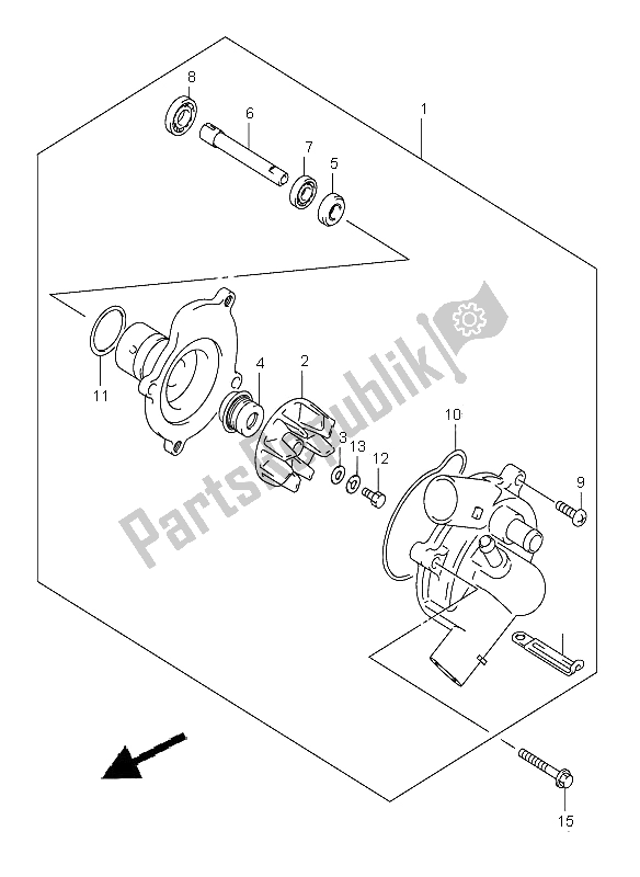 Todas las partes para Bomba De Agua de Suzuki GSX R 600 2001