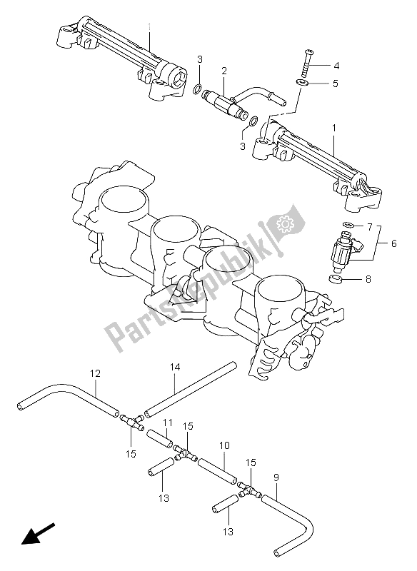 Tutte le parti per il Tubo Flessibile Del Corpo Farfallato E Giunto del Suzuki GSX R 600 2004