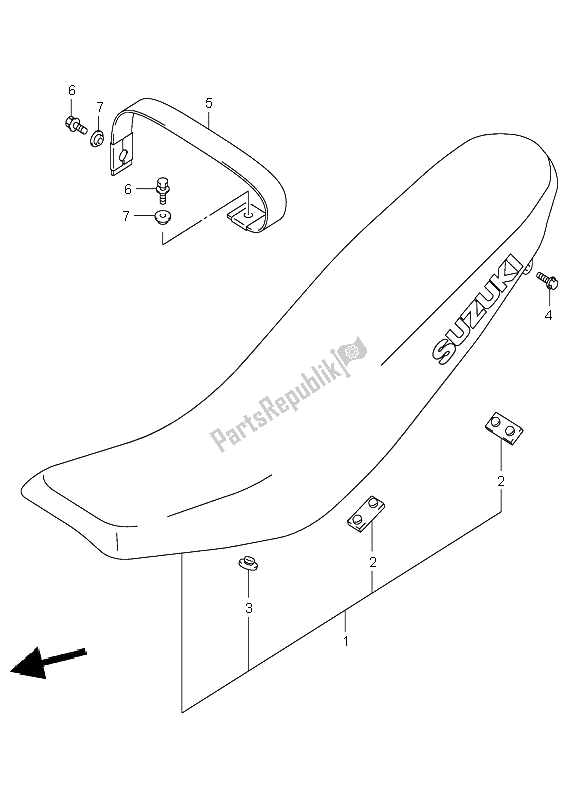 All parts for the Seat of the Suzuki DR Z 400S 2001