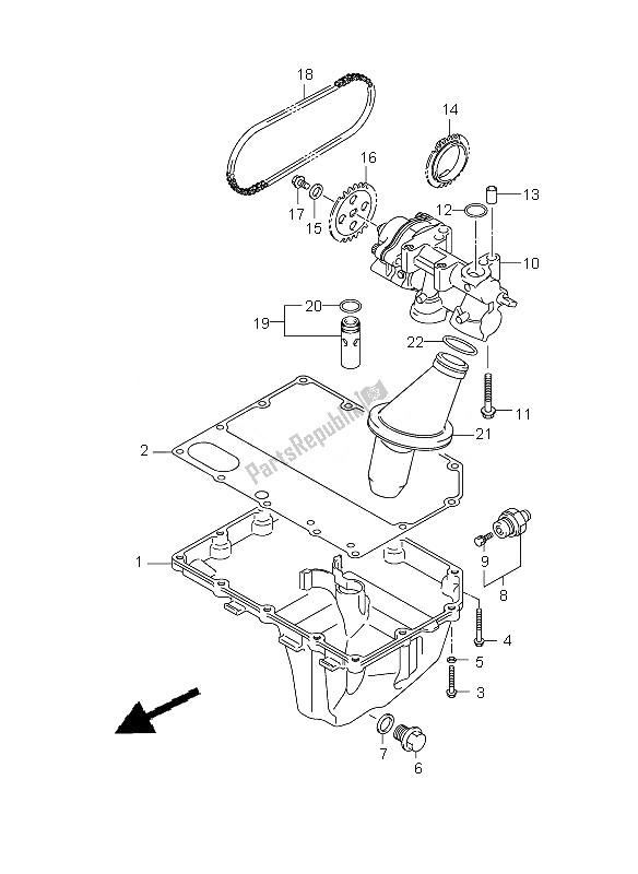 Tutte le parti per il Coppa Dell'olio E Pompa Dell'olio del Suzuki GSX R 600 2010