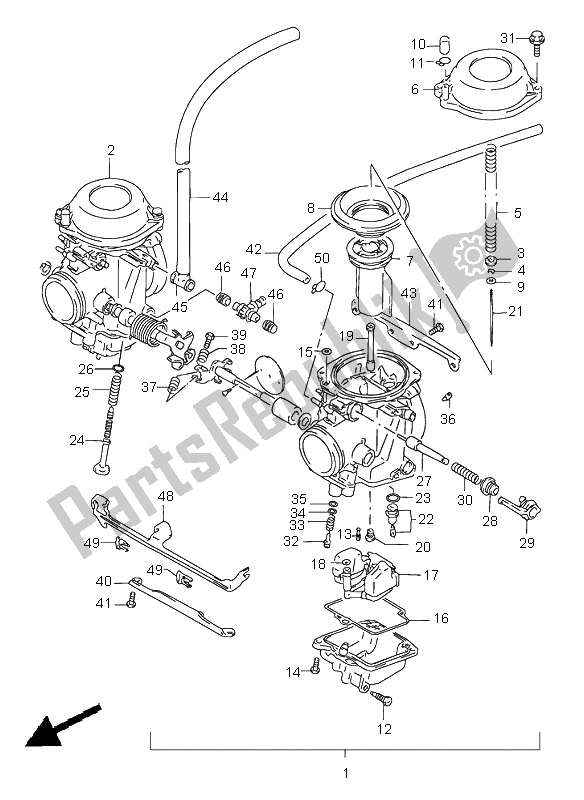 Alle onderdelen voor de Carburator van de Suzuki GS 500E 1997
