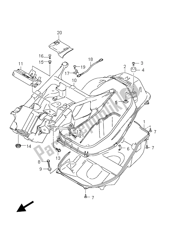 Todas as partes de Caixa De Capacete do Suzuki AN 650A Burgman Executive 2006