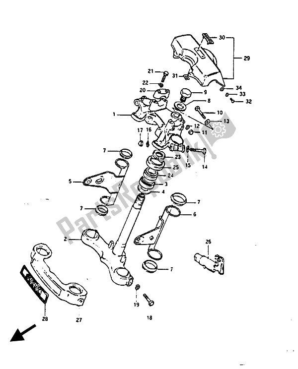 Tutte le parti per il Gambo Dello Sterzo del Suzuki GS 850G 1986