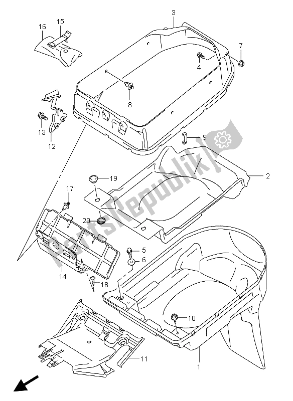 Todas las partes para Caja De Casco de Suzuki Burgman AN 400S 2005