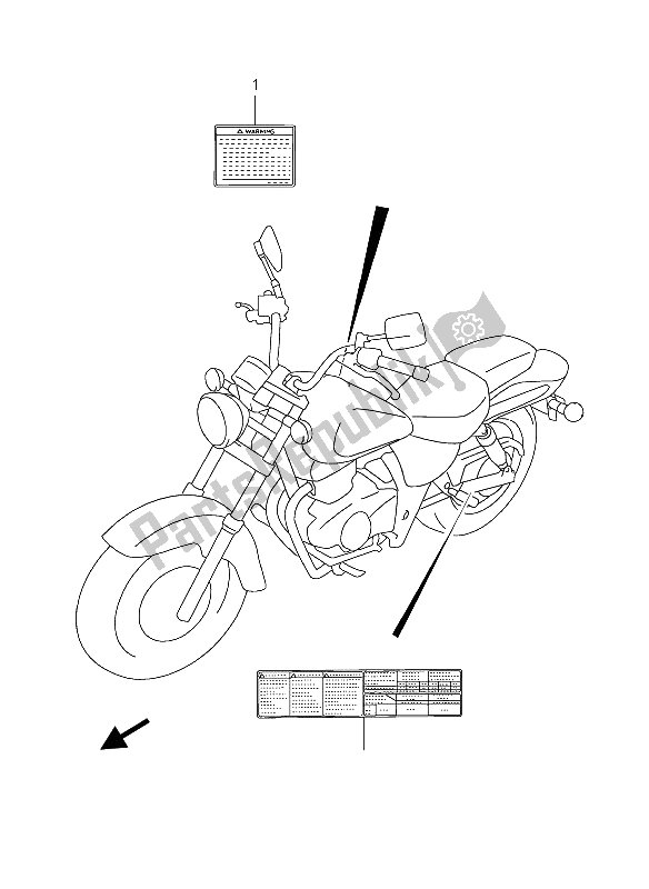 Todas as partes de Rótulo do Suzuki GZ 125 Marauder 2005