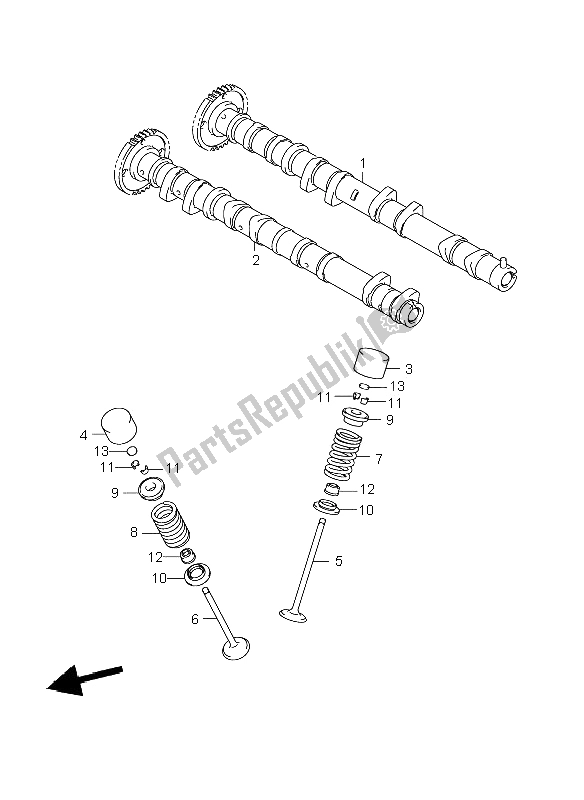 All parts for the Camshaft & Valve of the Suzuki GSR 600A 2009