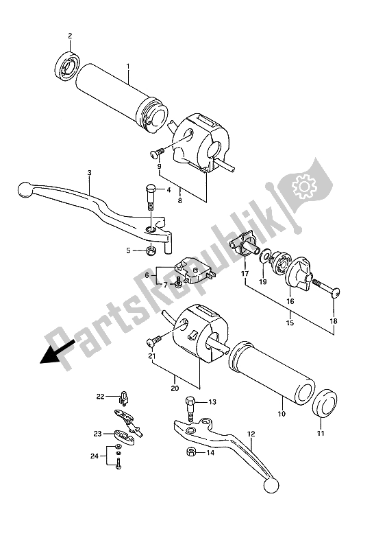 Alle onderdelen voor de Handvat Schakelaar van de Suzuki VS 1400 Glpf Intruder 1994