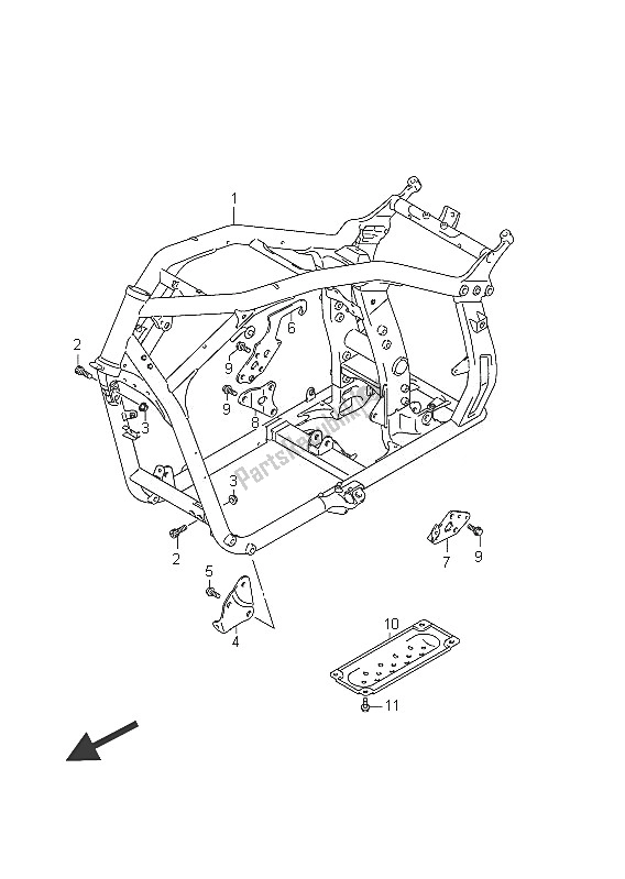 All parts for the Frame of the Suzuki C 1800R VLR 1800 Intruder 2011