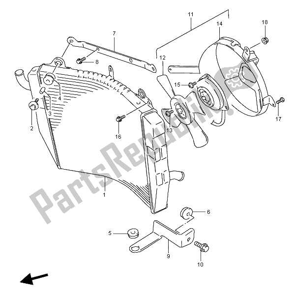 Tutte le parti per il Termosifone del Suzuki RF 600R 1997