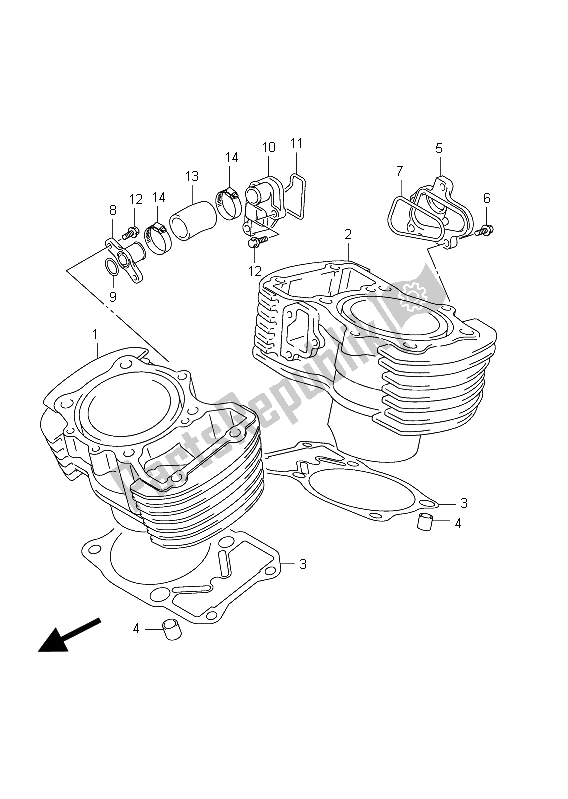 Toutes les pièces pour le Cylindre du Suzuki VZ 800 Intruder 2011