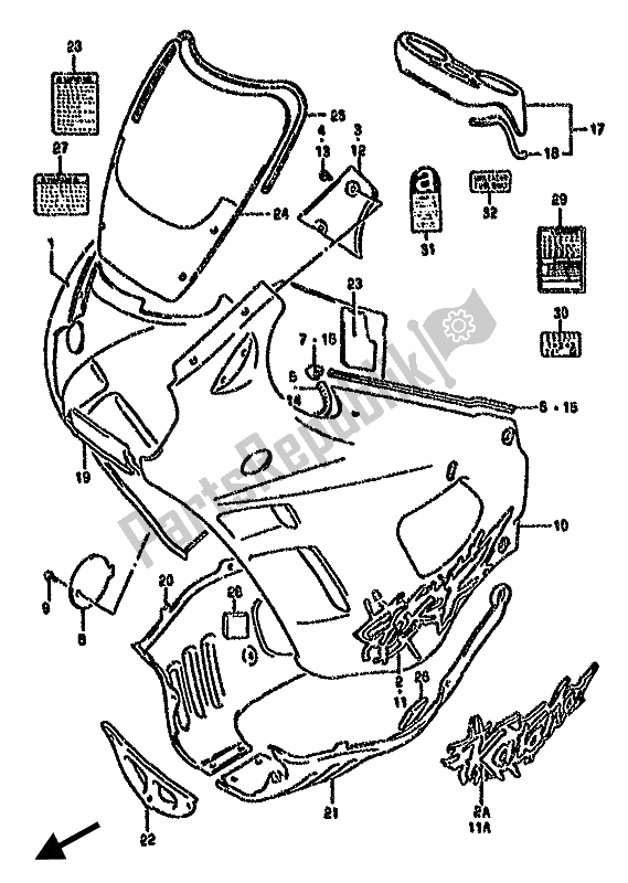 Todas las partes para Cuerpo De Capota de Suzuki GSX 750F 1994