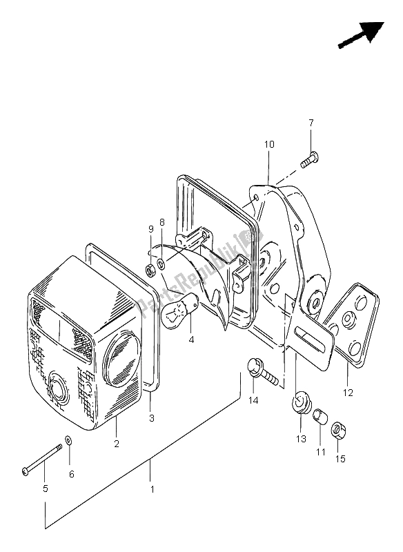 Alle onderdelen voor de Combinatielicht Achter (e25-e39-e54) van de Suzuki GN 250E 1998