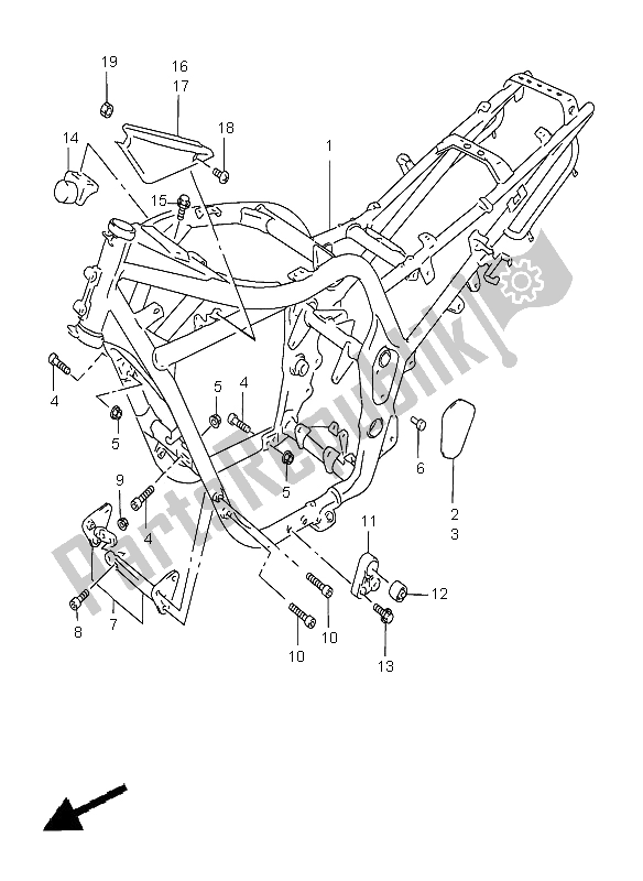 All parts for the Frame (gsf1200sa) of the Suzuki GSF 1200 Nssa Bandit 1997