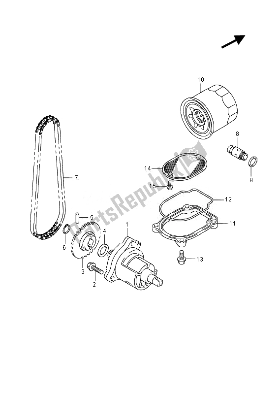 Alle onderdelen voor de Oliepomp van de Suzuki VZ 800 Intruder 2014