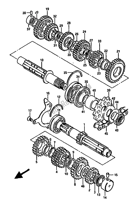 Tutte le parti per il Trasmissione del Suzuki GSX 550 1985