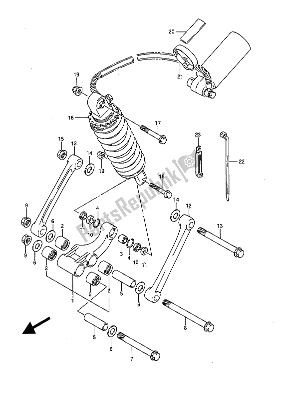 Wszystkie części do D? Wignia Tylnej Poduszki Suzuki GSX R 750 1991