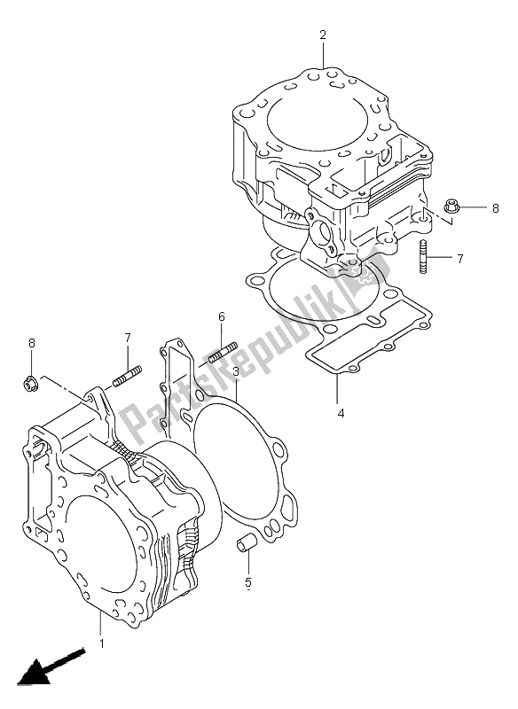 Tutte le parti per il Cilindro del Suzuki DL 1000 V Strom 2002