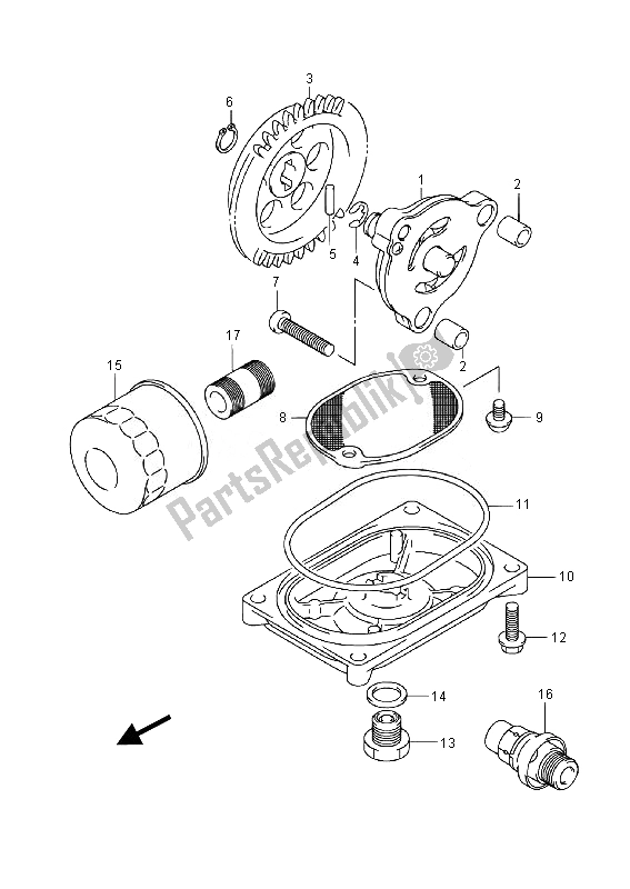 All parts for the Oil Pump of the Suzuki LT A 400 FZ Kingquad ASI 4X4 2014