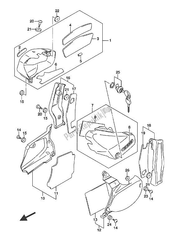 All parts for the Frame Cover (vl800 E02) of the Suzuki VL 800 Intruder 2016