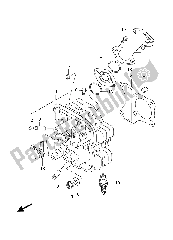 All parts for the Cylinder Head of the Suzuki LT Z 90 4T Quadsport 2010