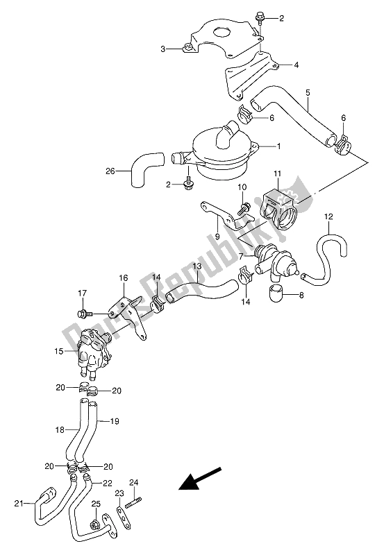 Toutes les pièces pour le Deuxième Air (e18-e39) du Suzuki GS 500 EU 1992