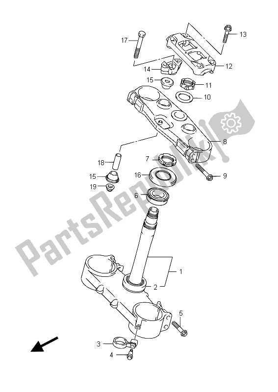 All parts for the Steering Stem of the Suzuki RM Z 450 2015