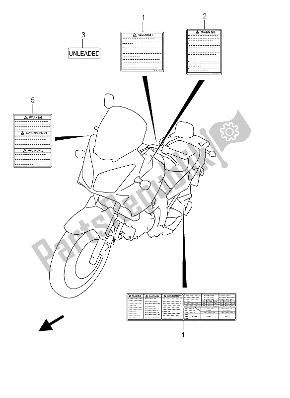 All parts for the Label of the Suzuki DL 650 V Strom 2004
