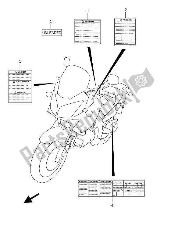 Tutte le parti per il Etichetta del Suzuki DL 650 V Strom 2004