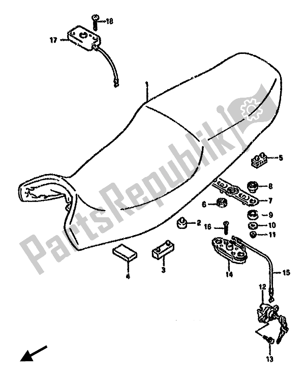 All parts for the Seat of the Suzuki GSX 750F 1990