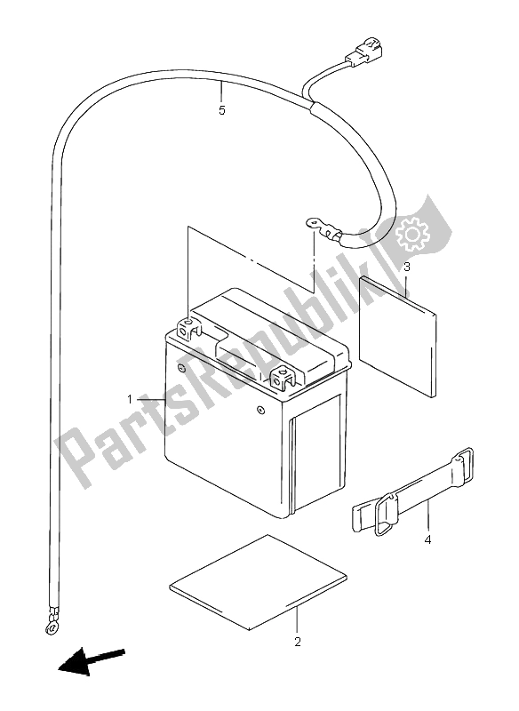 Todas as partes de Bateria do Suzuki DR 125 SE 2000