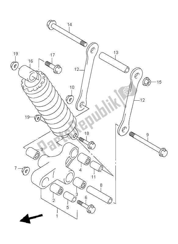 Todas las partes para Palanca De Amortiguación Trasera de Suzuki VL 1500 Intruder LC 1998