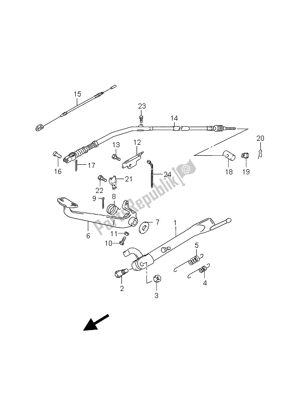 All parts for the Rear Brake of the Suzuki GZ 125 Marauder 2007