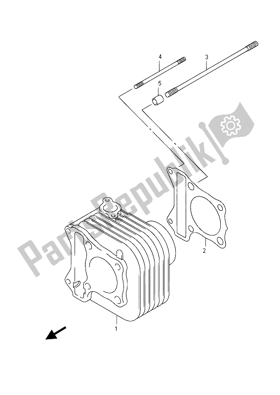 All parts for the Cylinder of the Suzuki LT Z 90 Quadsport 2015