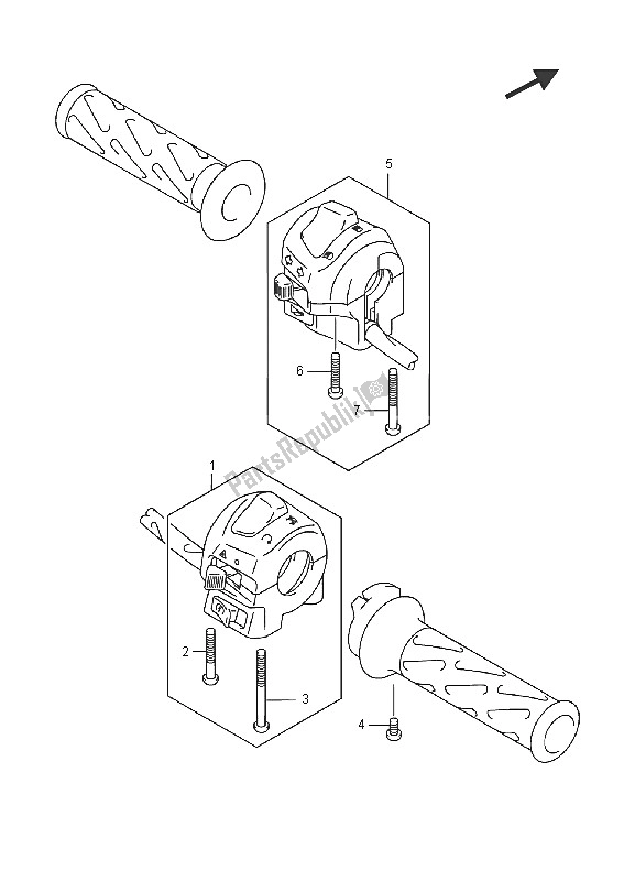 All parts for the Handle Switch of the Suzuki Burgman AN 400 ZZA 2016