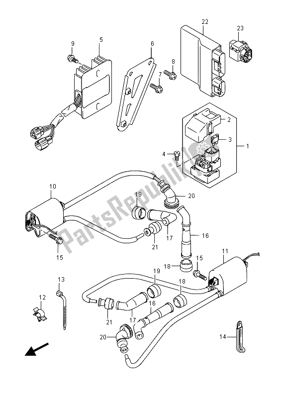 All parts for the Electrical (dl650a) of the Suzuki DL 650A V Strom 2015