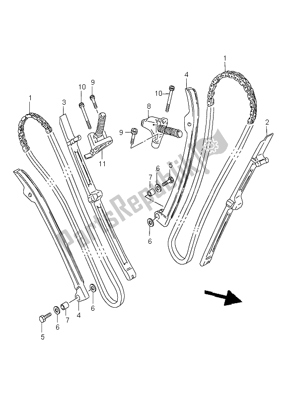 Todas las partes para Cadena De Levas de Suzuki VL 1500 Intruder LC 2004