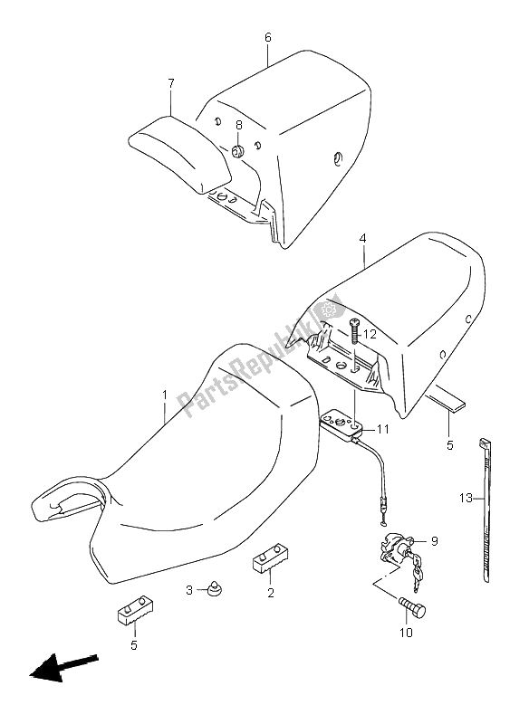 Toutes les pièces pour le Siège du Suzuki GSX 600F 1996