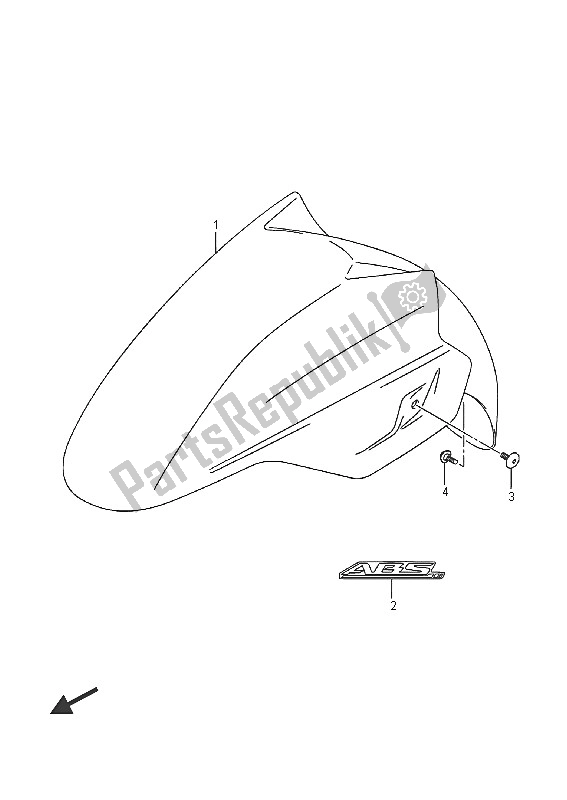 All parts for the Front Fender (an400za) of the Suzuki Burgman AN 400 ZZA 2016