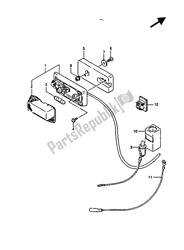 Toutes les pièces pour le Lampe De Coffre du Suzuki GV 1400 Gdgc 1987